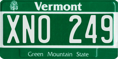 VT license plate XNO249