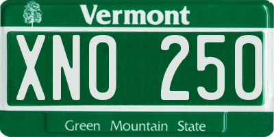 VT license plate XNO250