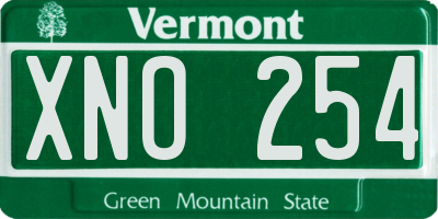 VT license plate XNO254