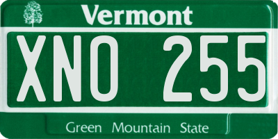 VT license plate XNO255
