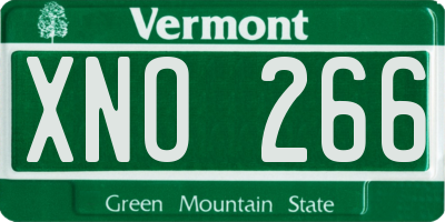 VT license plate XNO266