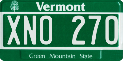 VT license plate XNO270