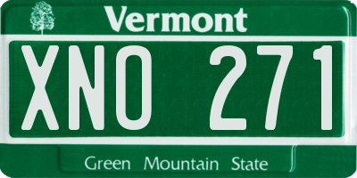 VT license plate XNO271