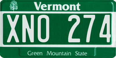VT license plate XNO274