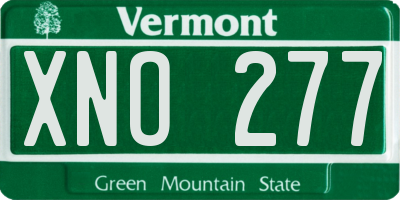 VT license plate XNO277