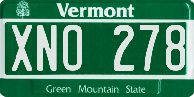 VT license plate XNO278