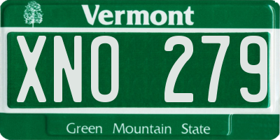 VT license plate XNO279