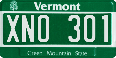 VT license plate XNO301