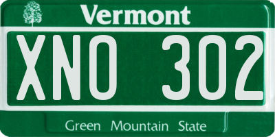 VT license plate XNO302