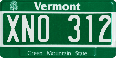 VT license plate XNO312