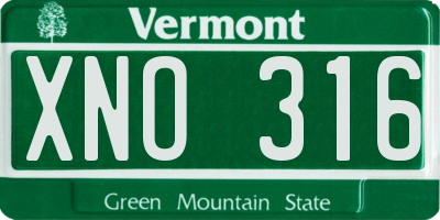 VT license plate XNO316