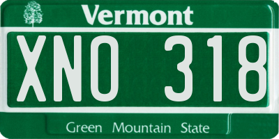 VT license plate XNO318