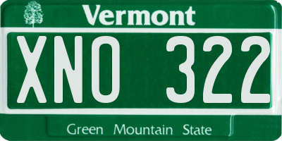 VT license plate XNO322