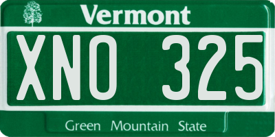VT license plate XNO325