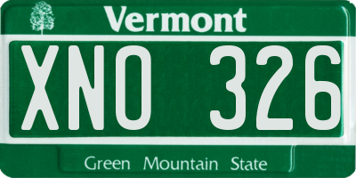 VT license plate XNO326