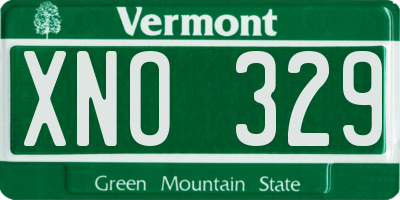 VT license plate XNO329
