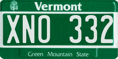 VT license plate XNO332