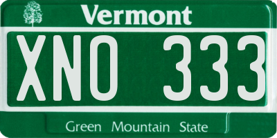 VT license plate XNO333
