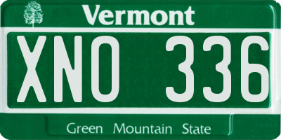 VT license plate XNO336