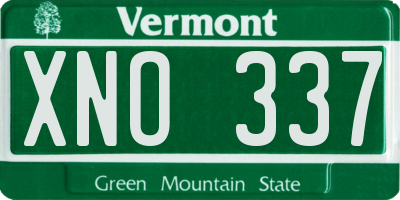 VT license plate XNO337