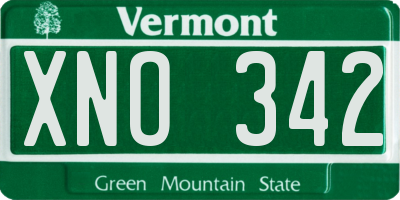 VT license plate XNO342