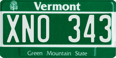 VT license plate XNO343