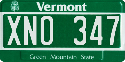 VT license plate XNO347