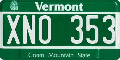 VT license plate XNO353