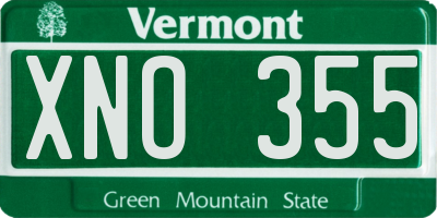 VT license plate XNO355