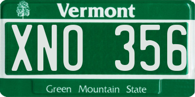 VT license plate XNO356