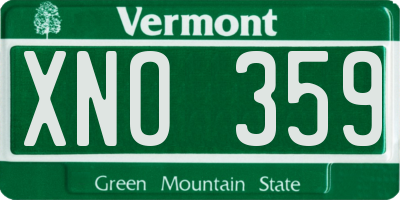 VT license plate XNO359