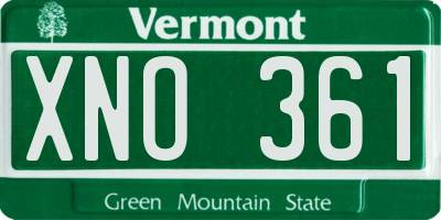 VT license plate XNO361