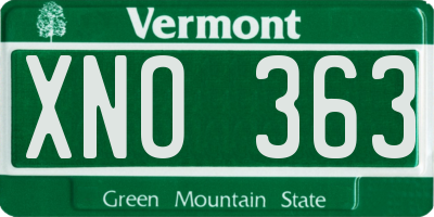 VT license plate XNO363
