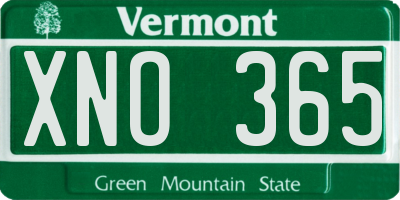 VT license plate XNO365