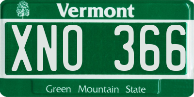 VT license plate XNO366