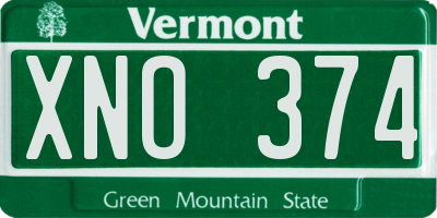 VT license plate XNO374