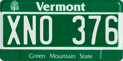 VT license plate XNO376