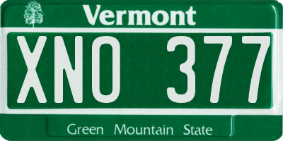 VT license plate XNO377
