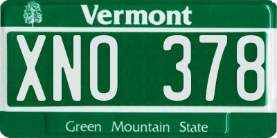 VT license plate XNO378