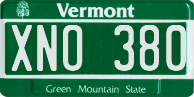 VT license plate XNO380