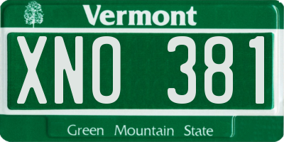 VT license plate XNO381