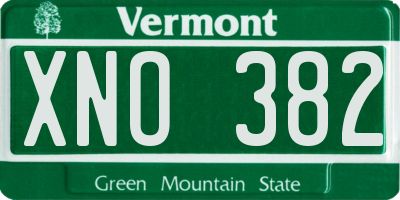 VT license plate XNO382