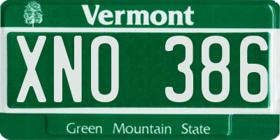 VT license plate XNO386