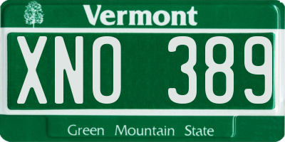 VT license plate XNO389