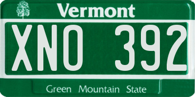 VT license plate XNO392