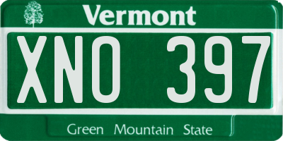 VT license plate XNO397