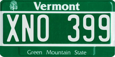 VT license plate XNO399