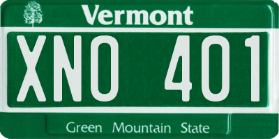 VT license plate XNO401