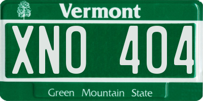 VT license plate XNO404