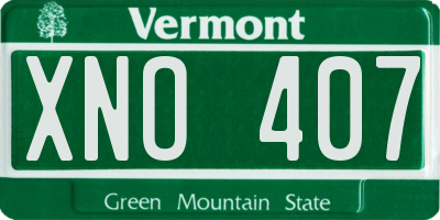 VT license plate XNO407